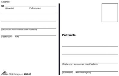 RNK Postkartenheft A6 10Bl 4002871404617