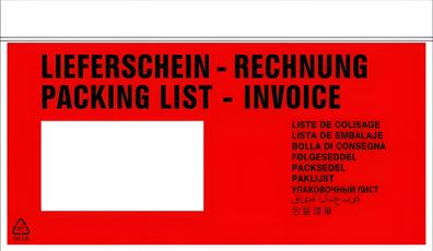 RNK Begleitpapiertasche DIN lang sk Lieferschein-rechnung