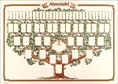 RNK Ahnentafel Schmuck Skizziert Baum für 6 Generationen 70x50cm