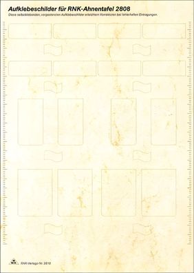 RNK Etikettenblatt für Ahnentafel 2808 DIN A4