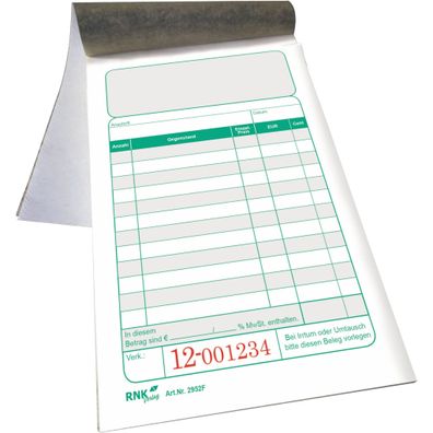 RNK Kassenblock 150x100mm farbig 2x50Bl