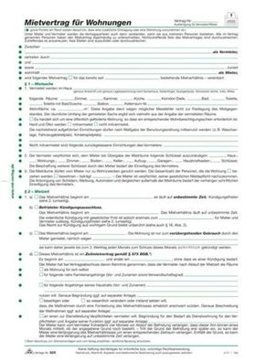 RNK Mietvertrag Wohnung DIN A4 8 Seiten 10St