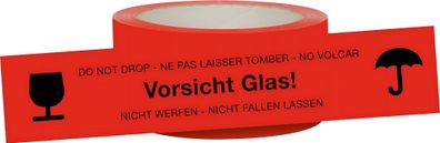 RNK Signalklebeband 50mmx66m Aufdruck Vorsicht Glas!