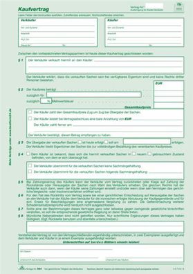 RNK Kaufvertrag für Gegenst. aller Art DIN A4 SD 2Bl 10St