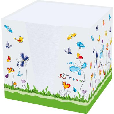 RNK Notizklotz Schmetterlinge weiß 900Bl 92x92x92mm