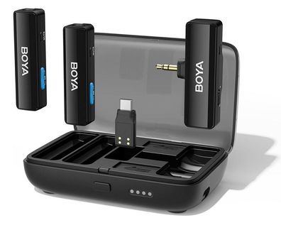 Boyalink drahtloses 2.4GHz Zweikanal-Mikrofon-System mit Geräuschunterdrückung