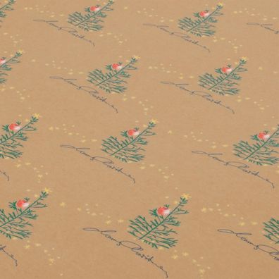 Weihnachts-Geschenkpapier 5mx50cm 100g Kraftpap. Christmas with apples