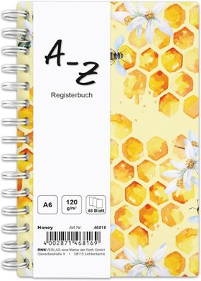 RNK Notizbuch mit Register A-Z A6 Honey 48 Bl