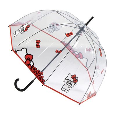 Hello Kitty Regenaccessoire – stabiler transparenter Schirm 60 cm