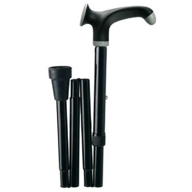 Metall-Gehstock faltbar rechts schwarz/schwarz