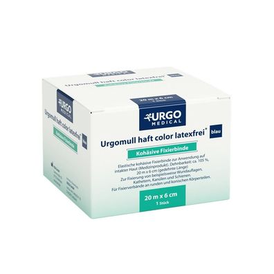 Urgomull haft color Fixierbinde blau 10 cm x 20 m 1 Stück