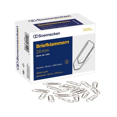 Briefklammern spitze Form 26 mm 1000 Stück