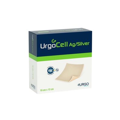 UrgoCell Ag Silver Schaumstoffkompresse 10 x 12 cm 10 Stück