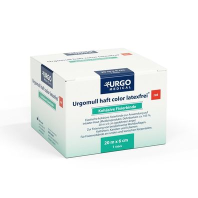Urgomull haft color Fixierbinde rot 10 cm x 20 m 1 Stück