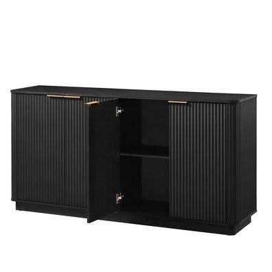 Sideboard Schrank 160 cm Schwarz Blau mit Stauraum MDF Wohnzimmer