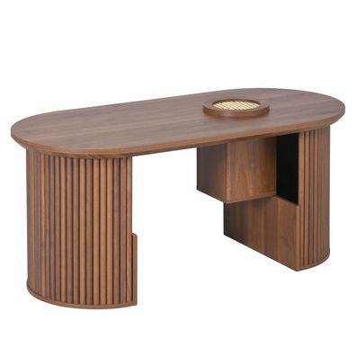 Moderner Couchtisch Retro Walnuss MDF 105x50x46,5 cm Wohnzimmertisch