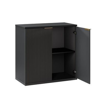 Sideboard Aufbewahrungsschrank MDF Schwarz 80x40x80 cm