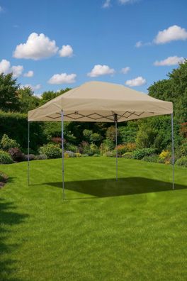 Kompakt-Pavillon 3x3 m khaki, faltbar für Garten, Markt oder Events