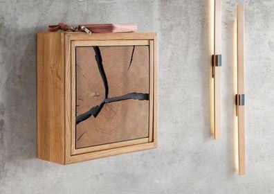 Schlüsselkasten 34x34cm 'Danzig II' Wildeiche massiv