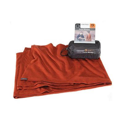COCOON Reisedecke Merino Wolle / Seide dark terracotta