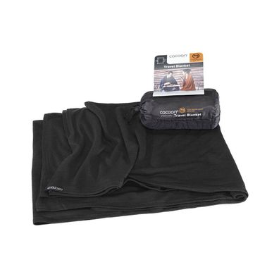 COCOON Reisedecke Merino Wolle / Seide schwarz