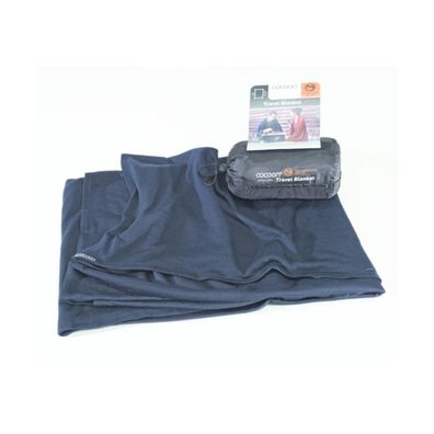 COCOON Reisedecke Merino Wolle / Seide graphite blue