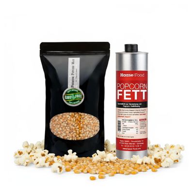 Hopser Funfood Popcorn Set 1 kg Butterfly Popcornmais + 1 L Popcornfett