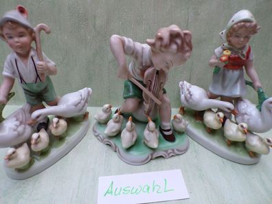 Gerold Kinder Handgemalt Figuren Tiere Gänsemagd Geigenspieler Junge Mädchen