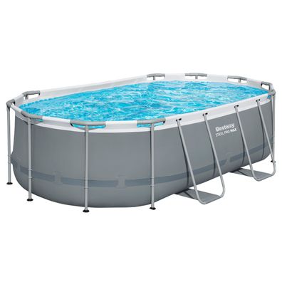 Steel Pro MAX™ Solo Pool ohne Zubehör 427 x 250 x 100 cm , grau, oval