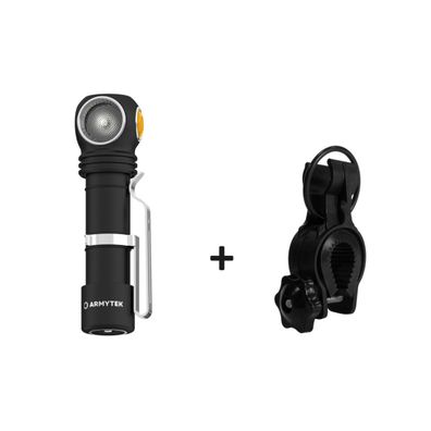 Armytek Wizard C2 Pro Taschenlampe warm-weiß + Fahrradhalterung ABM-01