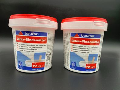 2x Baufan Latex Bindemittel 750ml transparente Beschichtung Versiegelung