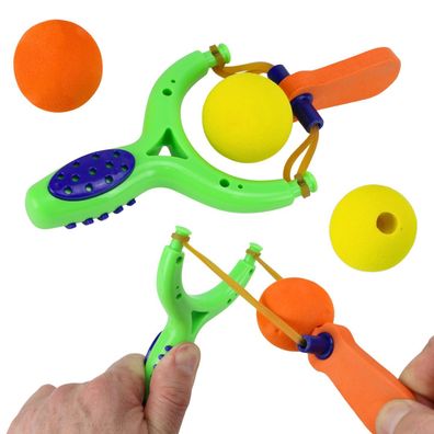 Softball Schleuder für Kinder Ball Schaumstoff Katapult Zwille mit 2 Softbällen