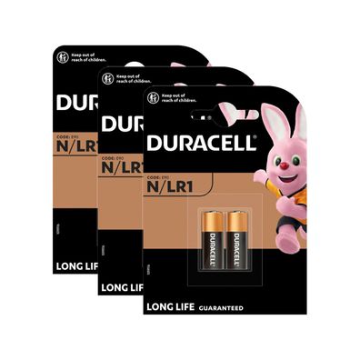 3x Duracell Batterie Alkaline Lady N / LR1 / MN9100 / E90 1,5V