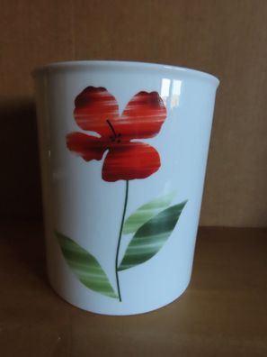 Schmuckdose Tischabfallbehälter weiß mit Mohnblume Schloß Amalienburg ca.15 cm H