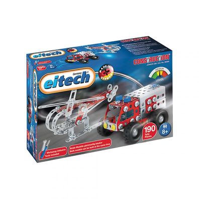 Feuerwehr Set - Helikopter/Löschwagen - Baukasten - 190 Teile