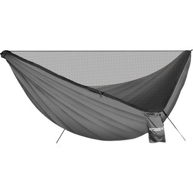 ROBBX® Hängematte mit Moskitonetz grau