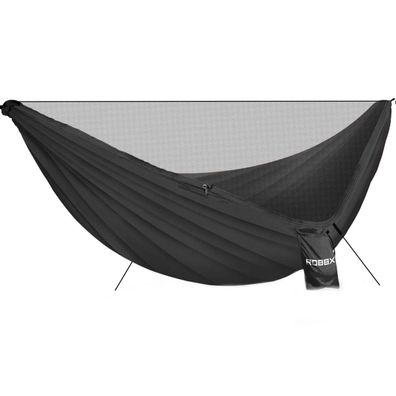 ROBBX® Hängematte mit Moskitonetz schwarz