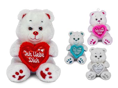 Bär mit Herz Plüschfigur sortiert Zufallsprinzip 25cm Kuscheltier Plush Doll
