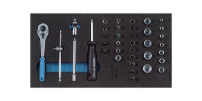 GEDORE Werkzeugmodul 1500 CT1-20 37-teilig 1/3-Modul Steckschlüssel 1 / 4 Zoll