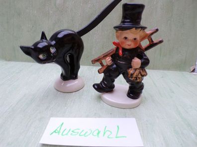 Porzellan Figuren Goebel Hummel Brezelkatze KT123 Schornsteinfeger BR5703812