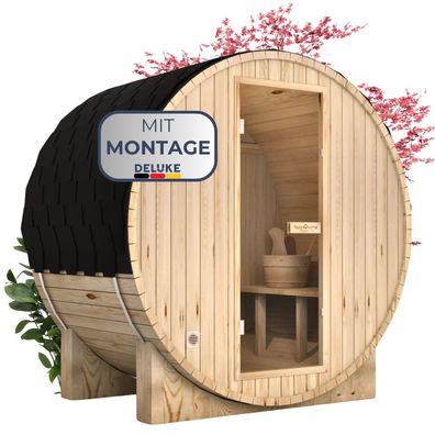 Fasssauna Outdoor Elektroofen PIET für 2 Personen Saunazubehör Außensauna Gartensauna