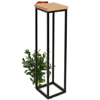 Blumenständer Holz LURI 90 hoch Eichenholz Metallgestell Dekoständer für Blumen