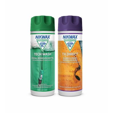 NIKWAX Tech Wash und TX Direct Wash In 2 x 0,3 L Doppelpack