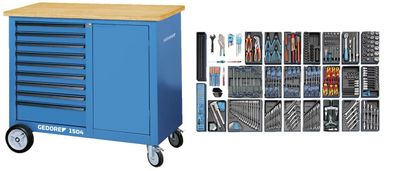 GEDORE 1504 EU Rollwerkbank mit Sortiment