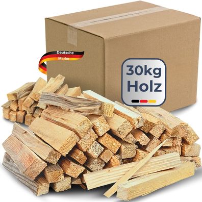 Anfeuerholz Anzündholz 30kg [NADELHOLZ Trocken] Ideal für Kamin Grill & Feuer