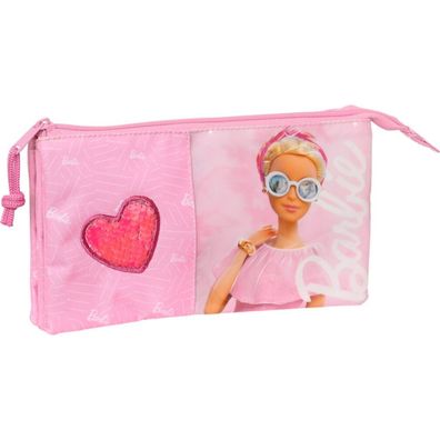 Dreifaches Mehrzweck-Etui Barbie Girl Rosa (22 x 12 x 3 cm)