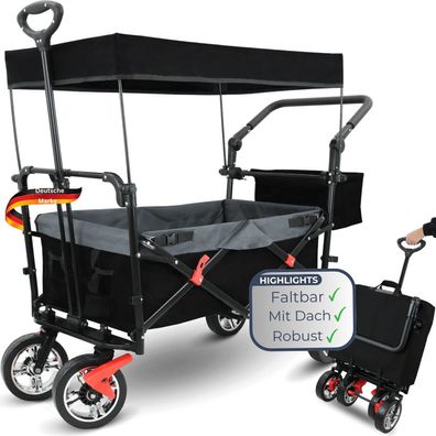 Bollerwagen faltbar Dach REGGI Für Kinder & Tiere Handwagen Transportwagen