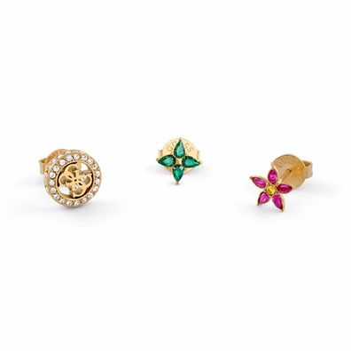 Guess Schmuck Damen-Ohrringe 3er-Set Goldfarben JUBE06038JWYGMCT/U