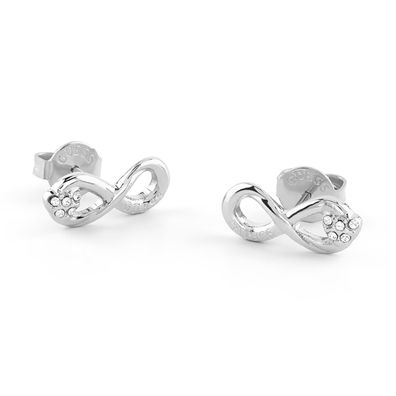 Guess Schmuck Damen-Ohrringe Ohrstecker Unendlichkeit Silberfarben JUBE06049JWRHT/U
