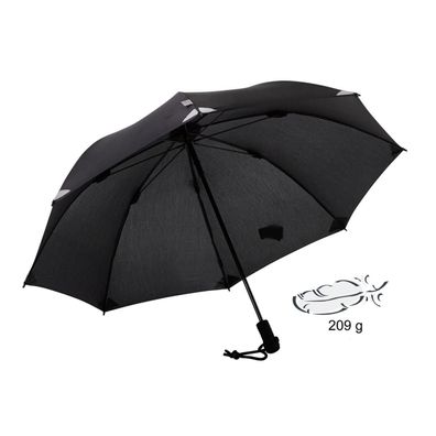 Euroschirm Trekking-Regenschirm Swing liteflex schwarz (Reflektoren)